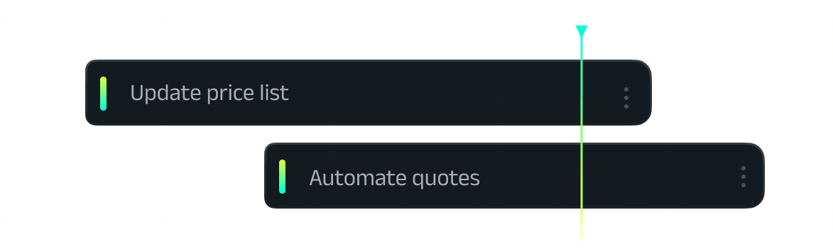 Image of a timeline with two separate lines